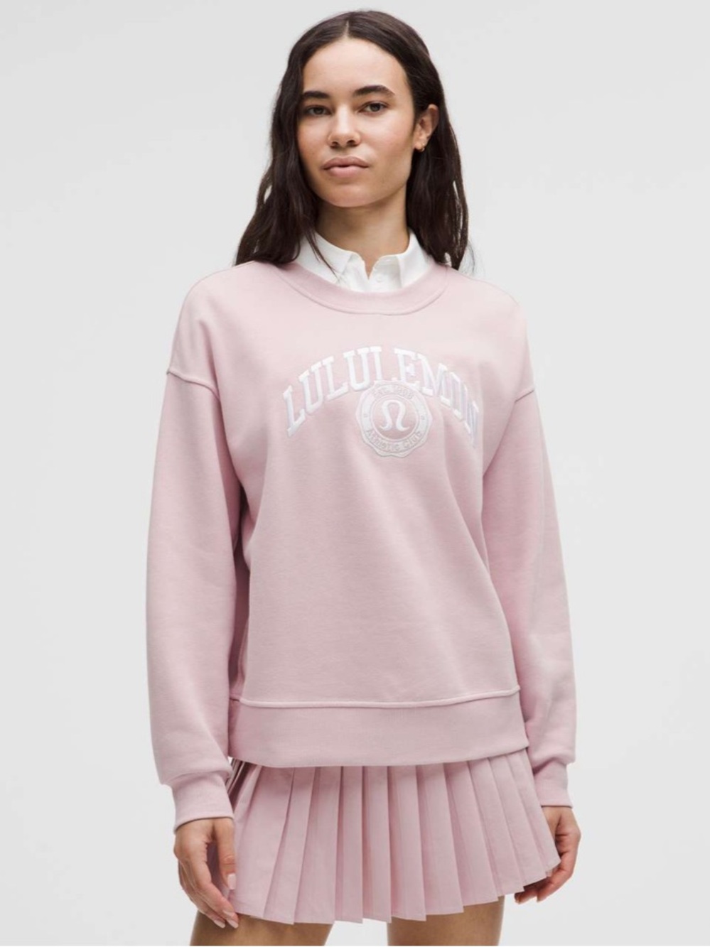 Lululemon Perfectly Oversized Crew Graphic Sweatshirt Pink Haze Size Medium
